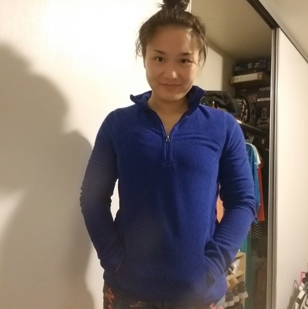 Blue Long Sleeve Quarter Zip - Tek Gear - XS